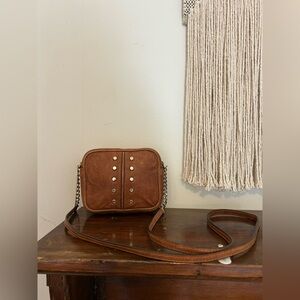 MICHAEL KORS Uptown Astor Studded Pebble Leather Small Crossbody Bag Chain Strap